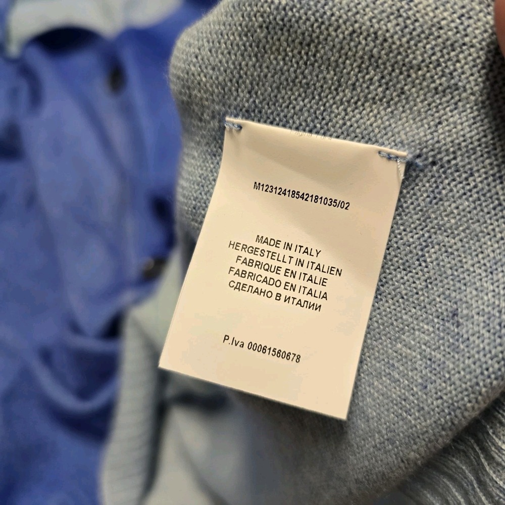 Gran Sasso Italy 100% Cashmere Twinset Cardigan & Sweater Blue Women's Size 46 - Picture 13 of 16